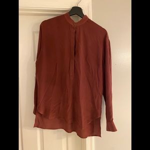 Madewell Silk Henley blouse size M